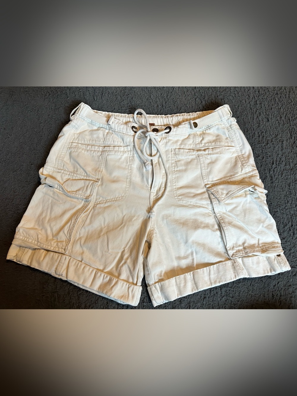 Free People Frankie Drawstring Shorts in Morning Oat, Size Large